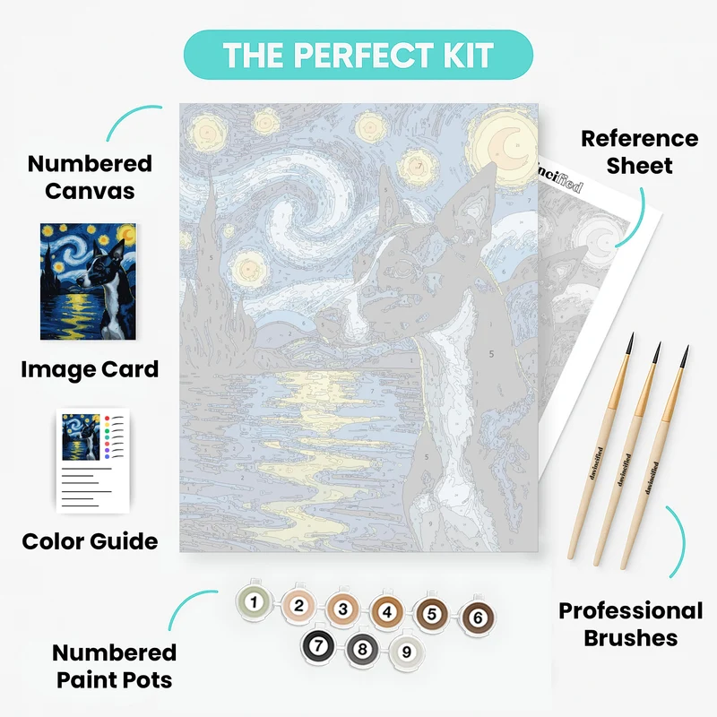 Starry Night Dog - Paint by Numbers Kit