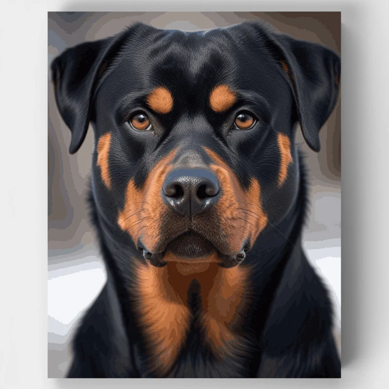 Majestic Rottweiler Portrait - Paint by Numbers Kit