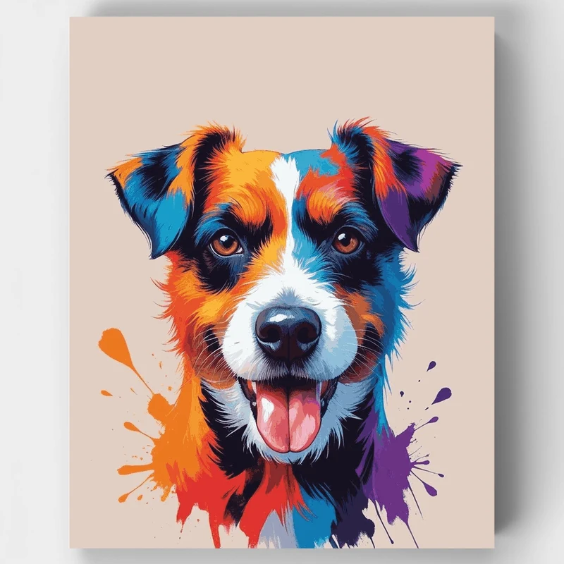 Colorful Splash Australian Shepherd - Paint by Numbers Kit