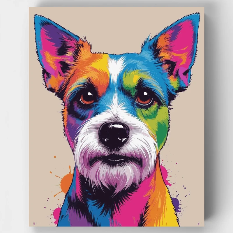 Vibrant Pop Art Schnauzer - Paint by Numbers Kit