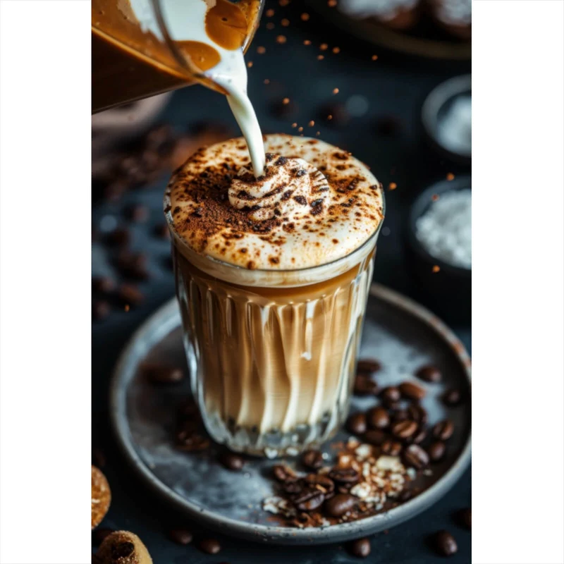 Spannrahmenbild Edler Kaffee Genuss mit Sahnehaube Hochformat
