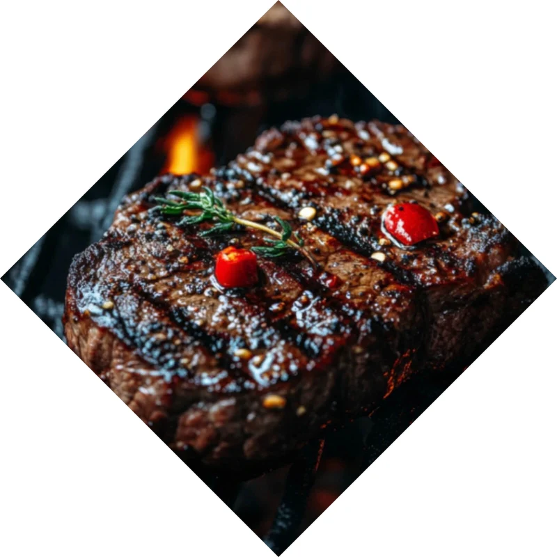 Spannrahmenbild Saftiges Steak Grill Genuss Raute