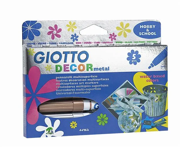 GIOTTO DECOR Metallic Pens, Set of 5 Colors