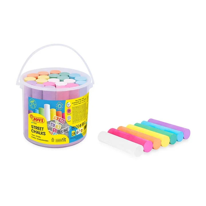 JOVI Jumbo Colored Chalk in a Bucket, 21 pcs