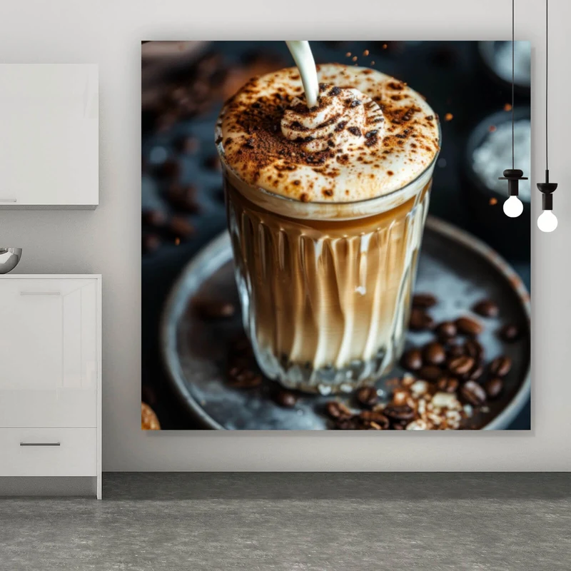 Poster Edler Kaffee Genuss mit Sahnehaube Quadrat