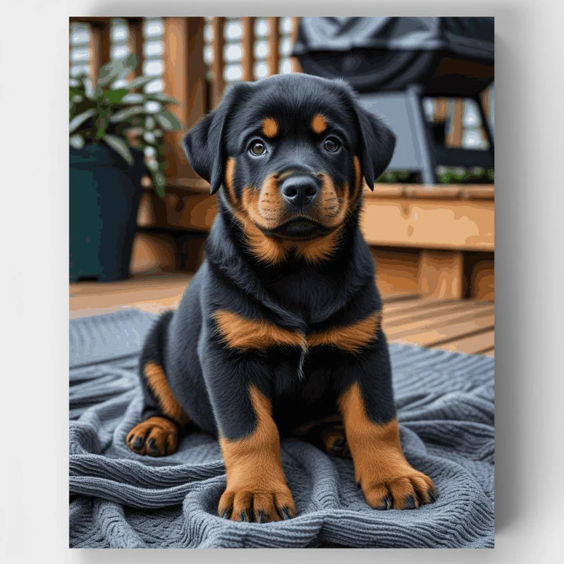 Rottweiler Puppy - Paint by Numbers Kit