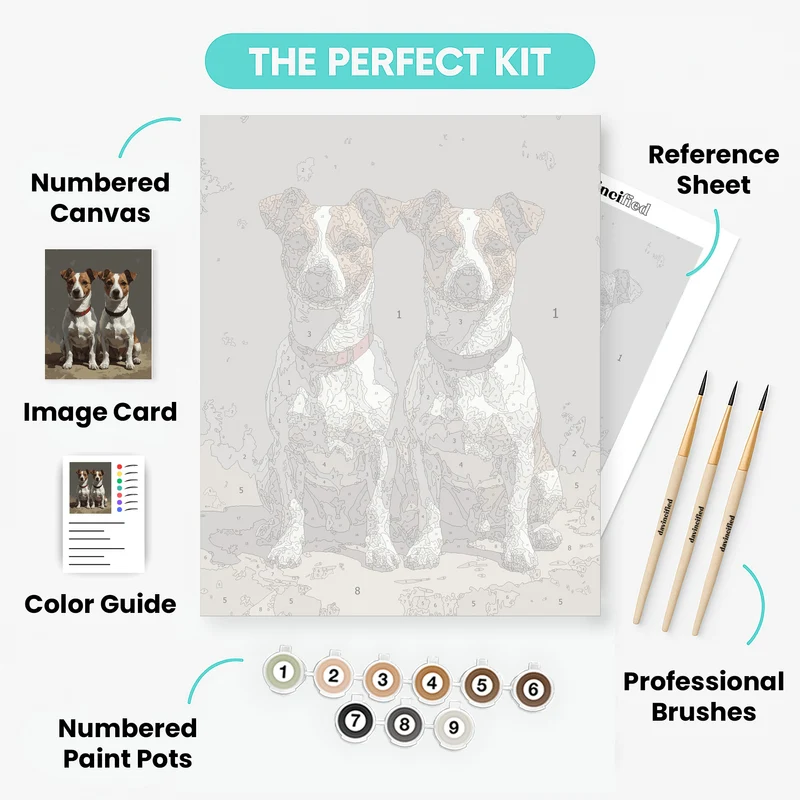 Twin Jack Russell Companions - Paint by Numbers Kit