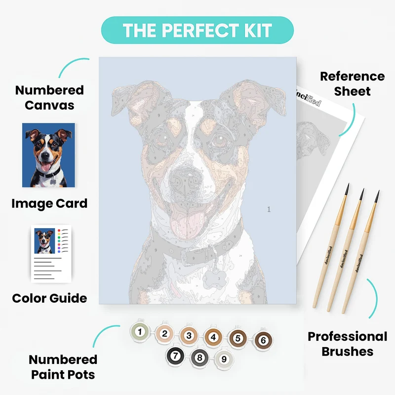 Happy Jack Russell Terrier - Paint by Numbers Kit