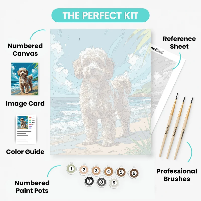 Cockapoo on the Beach - Paint by Numbers Kit