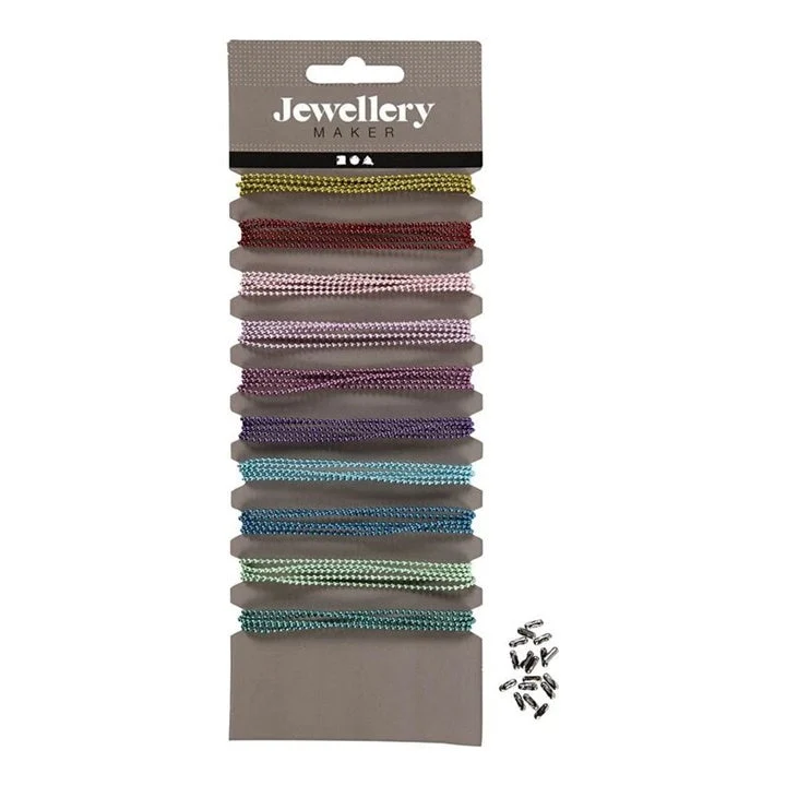 Colored Ball Chains, 10 × 80 cm, Assorted Colors