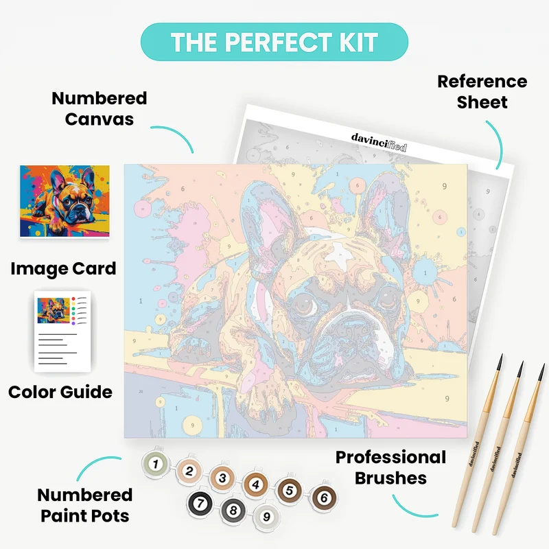 French Bulldog Pop Art Splash - Paint by Numbers Kit