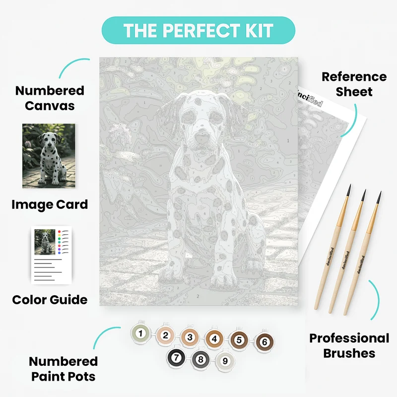 Adorable Dalmatian Puppy - Paint by Numbers Kit