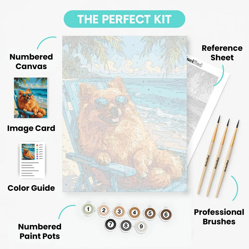 Pomeranian in Paradise - Paint by Numbers Kit