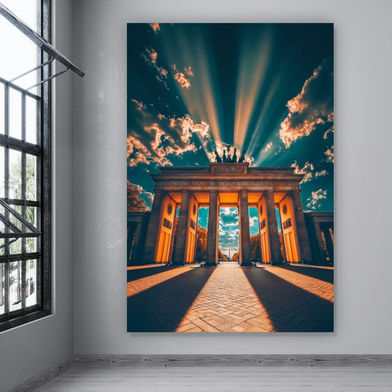 Acrylglasbild Beeindruckendes Wahrzeichen im Sonnenlicht Hochformat