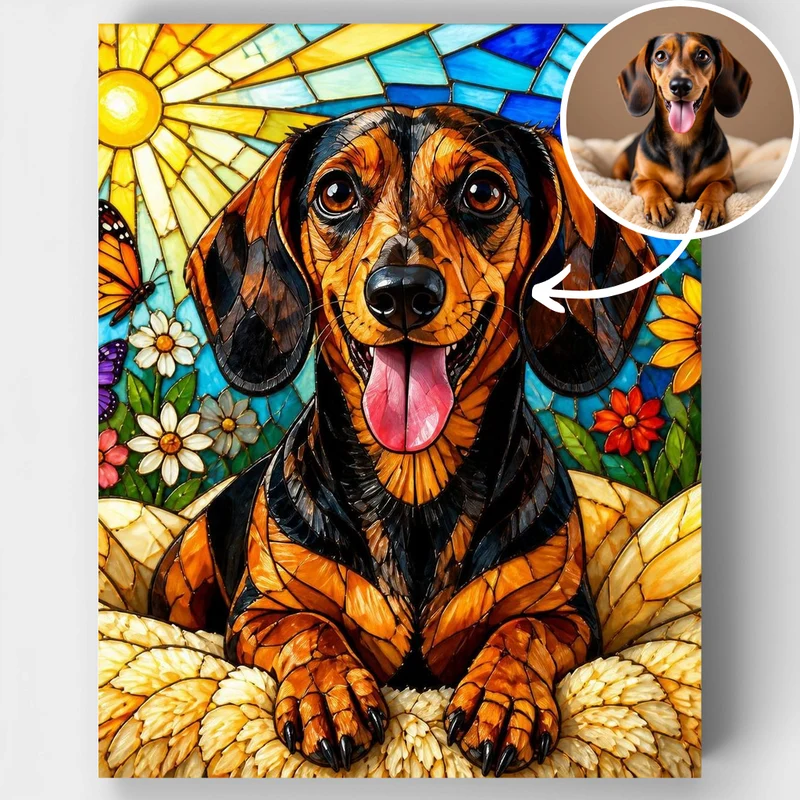 Stained Glass Pet - Custom Paint by Numbers Kit