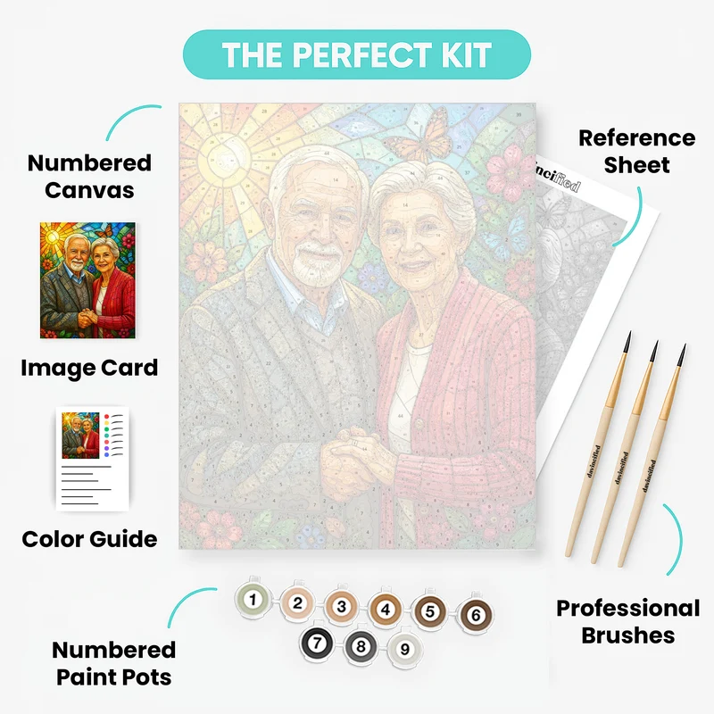 Stained Glass Style - Custom Paint by Numbers Kit