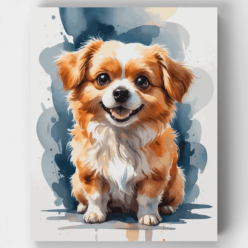 Adorable Fluffy Puppy - Paint by Numbers Kit