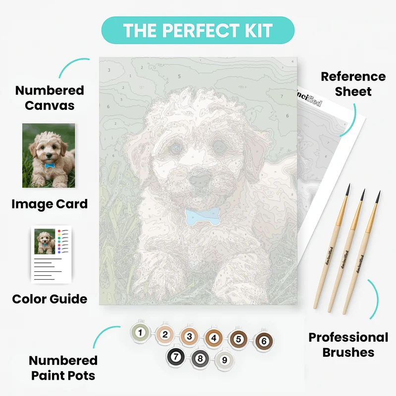 Adorable Goldendoodle Puppy - Paint by Numbers Kit