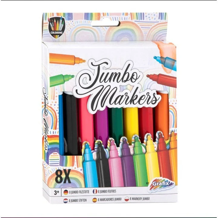 MOXY Jumbo Markers, Set of 8 Colors - Children's Art Markers