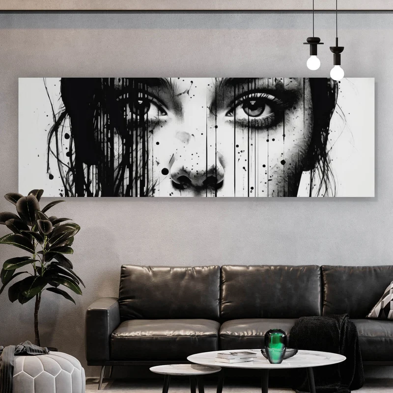 Acrylglasbild Abstraktes Frauenporträt Panorama