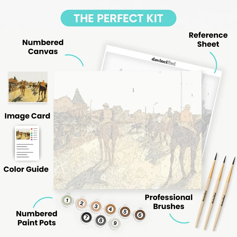 Racehorses before the Stands - Paint by Numbers Kit