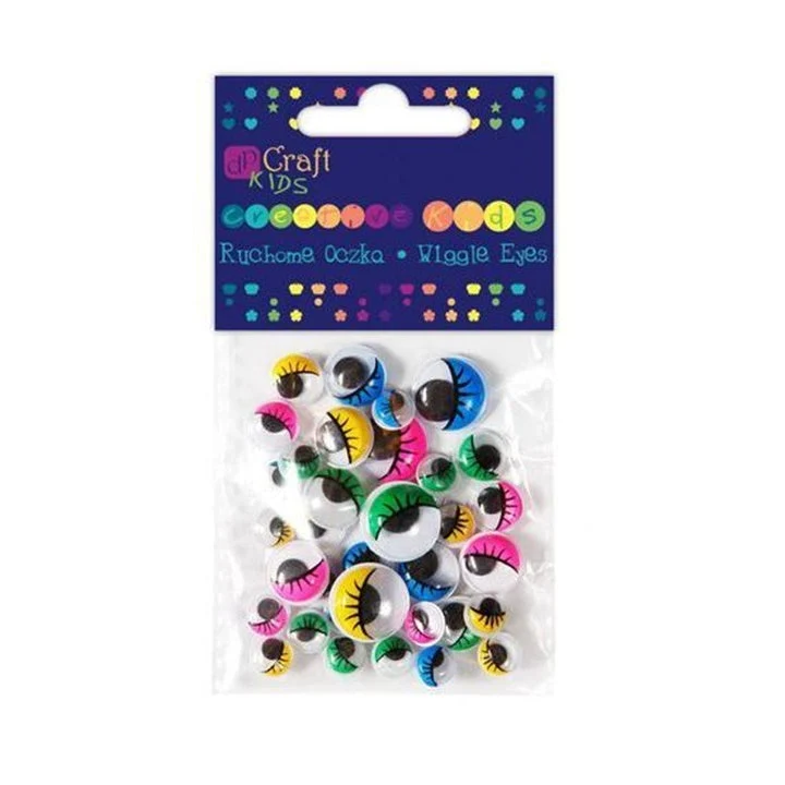 Colorful Moving Eyes with Eyelashes - 36 pcs