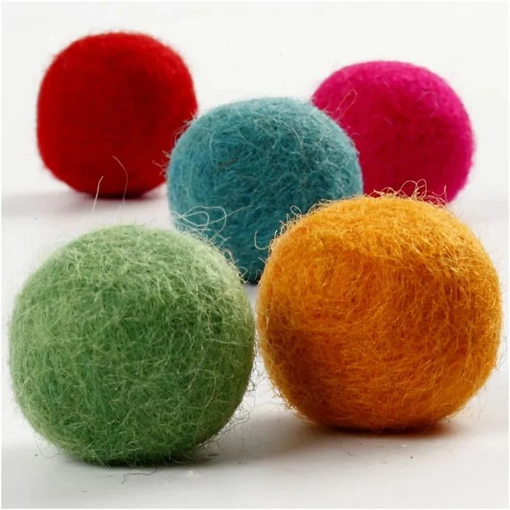 Colorful Felt Balls, 64 pcs