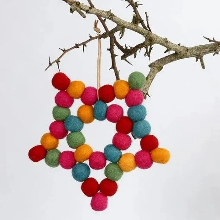 Colorful Felt Balls, 64 pcs