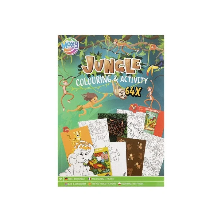 MOXY Jungle Activity and Coloring Book A4, 64 Pages