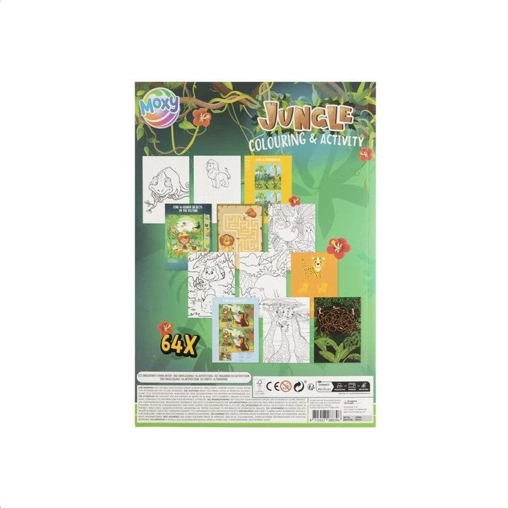 MOXY Jungle Activity and Coloring Book A4, 64 Pages