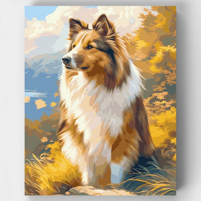 "Golden Sheltie" Paint by Numbers Kit