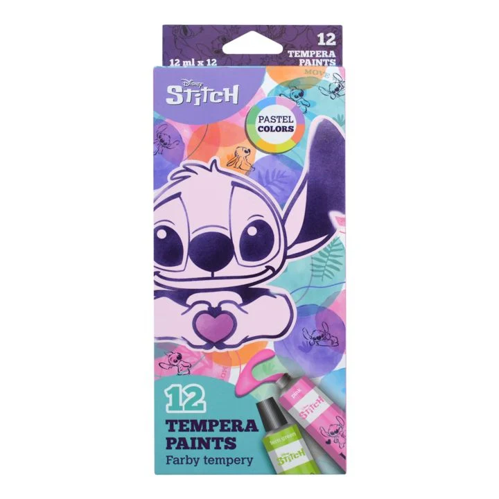 Disney Stitch Pastel Tempera Paints, 12 × 12 ml