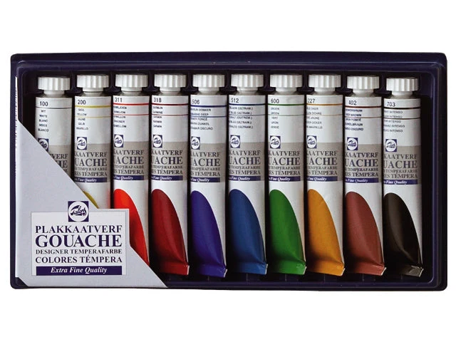 TALENS GOUACHE Tempera Paint Set, 10 × 20 ml