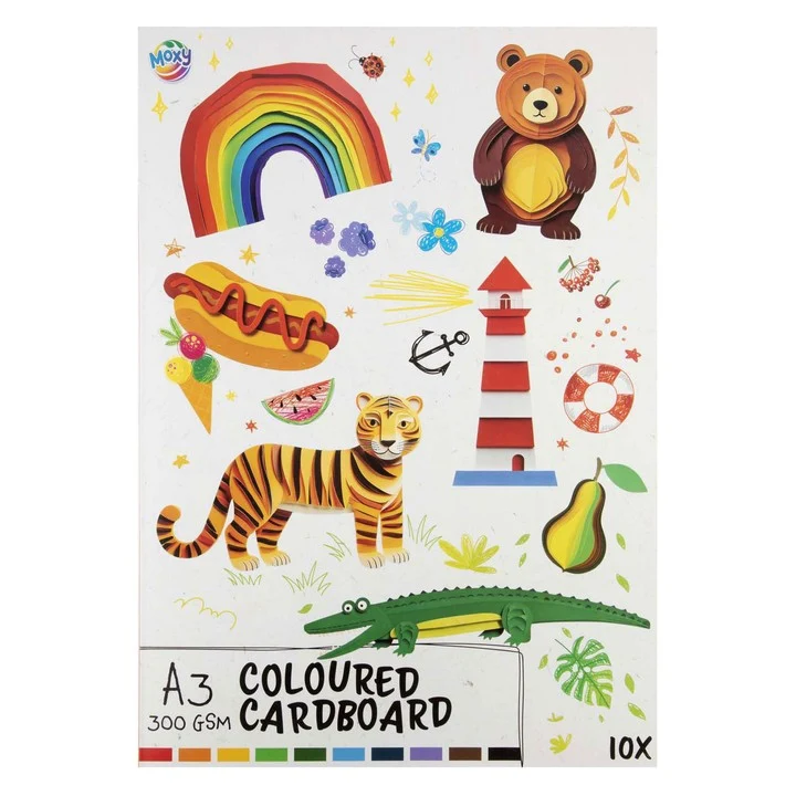 MOXY Colored Cardboard A3 - 10 Sheets 300 GSM