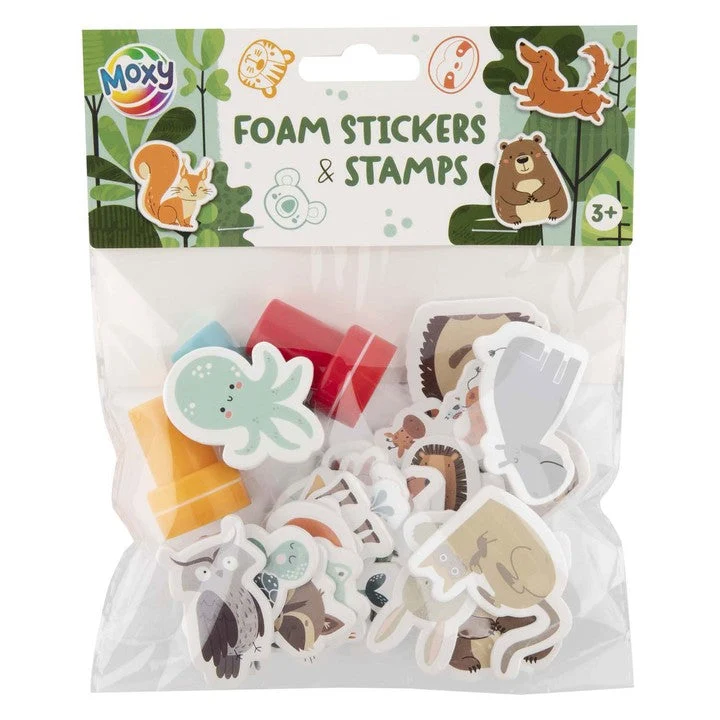 Moxy Set of 3 Self-Adhesive Stamps and Foam Stickers for Animals