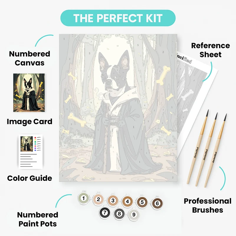 Boston Terrier Zen Master - Paint by Numbers Kit