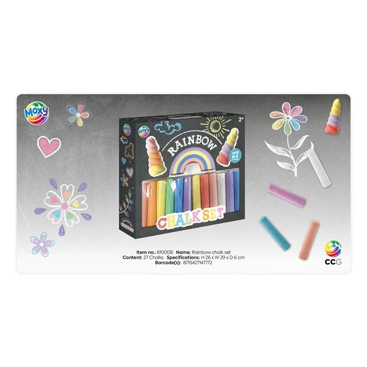 Rainbow Colored Chalk, Set of 27