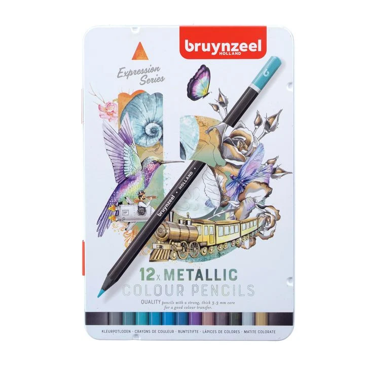 Bruynzeel Colored Pencils, Metallic Shades, Set of 12