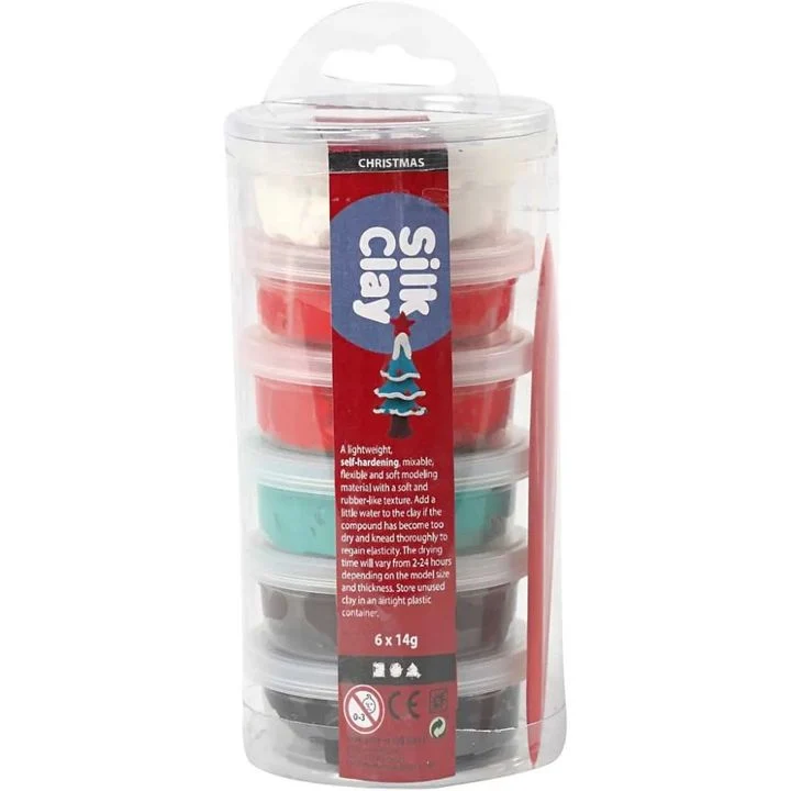 Silk Clay Christmas Modeling Clay, 6 x 14 g