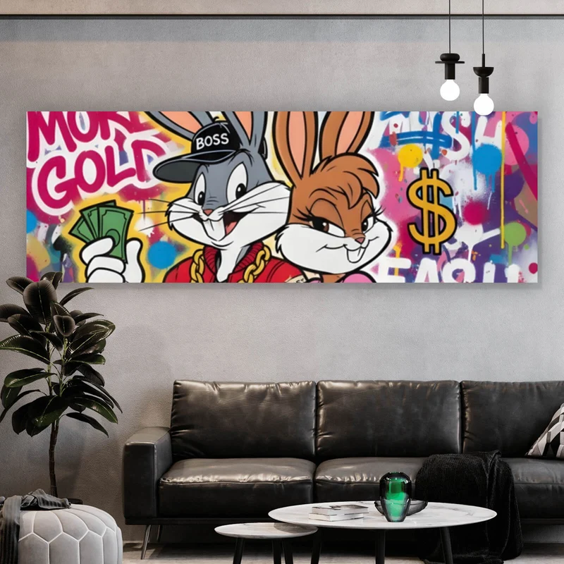 Leinwandbild Reiche Hasengang Graffiti Panorama