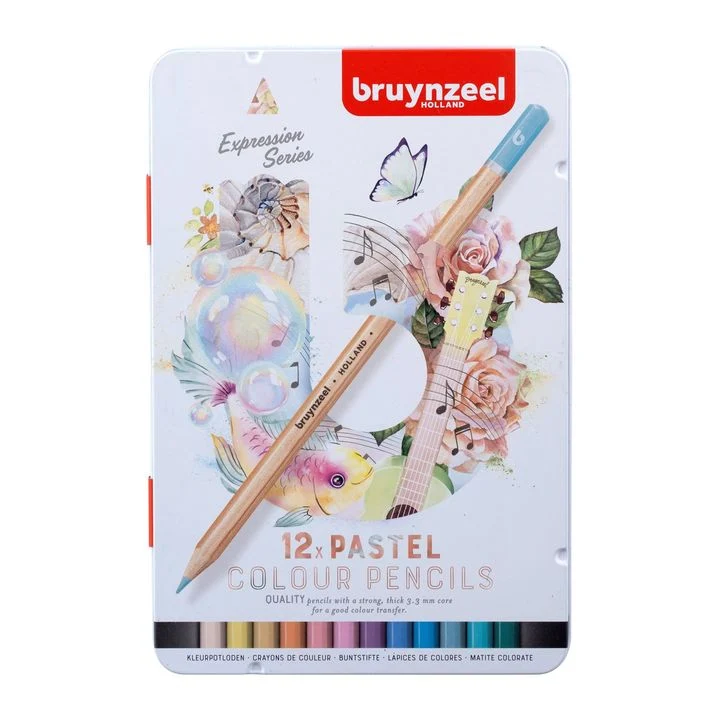 Bruynzeel Colored Pencils, Pastel Shades, Set of 12