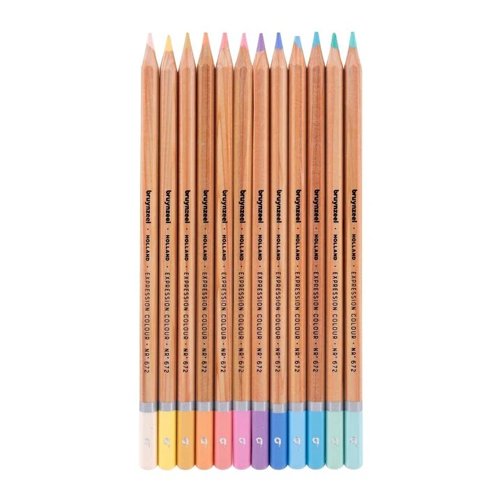 Bruynzeel Colored Pencils, Pastel Shades, Set of 12
