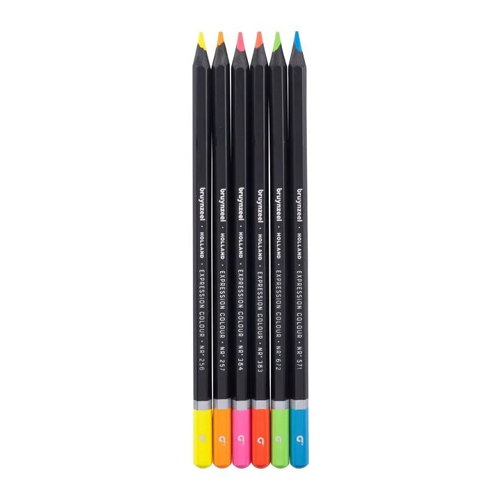 Bruynzeel Neon Colored Pencils, Set of 6