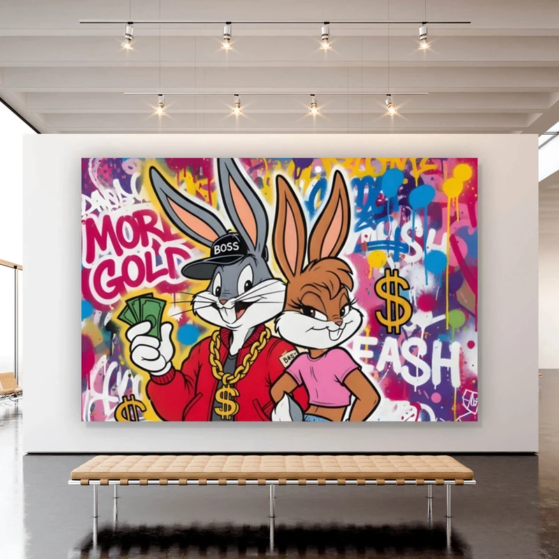 Poster Reiche Hasengang Graffiti Querformat