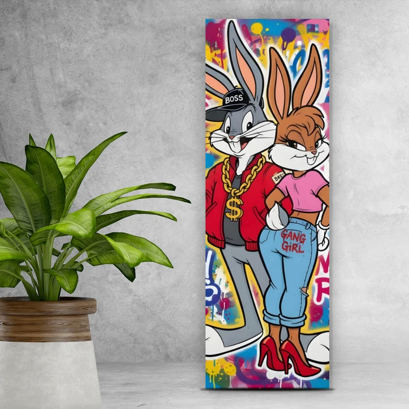 Acrylglasbild Reiche Hasengang Graffiti Panorama Hoch