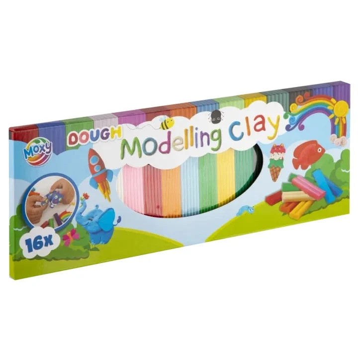 MOXY Creative Modeling Clay Set, 16 Colors, Soft Dough