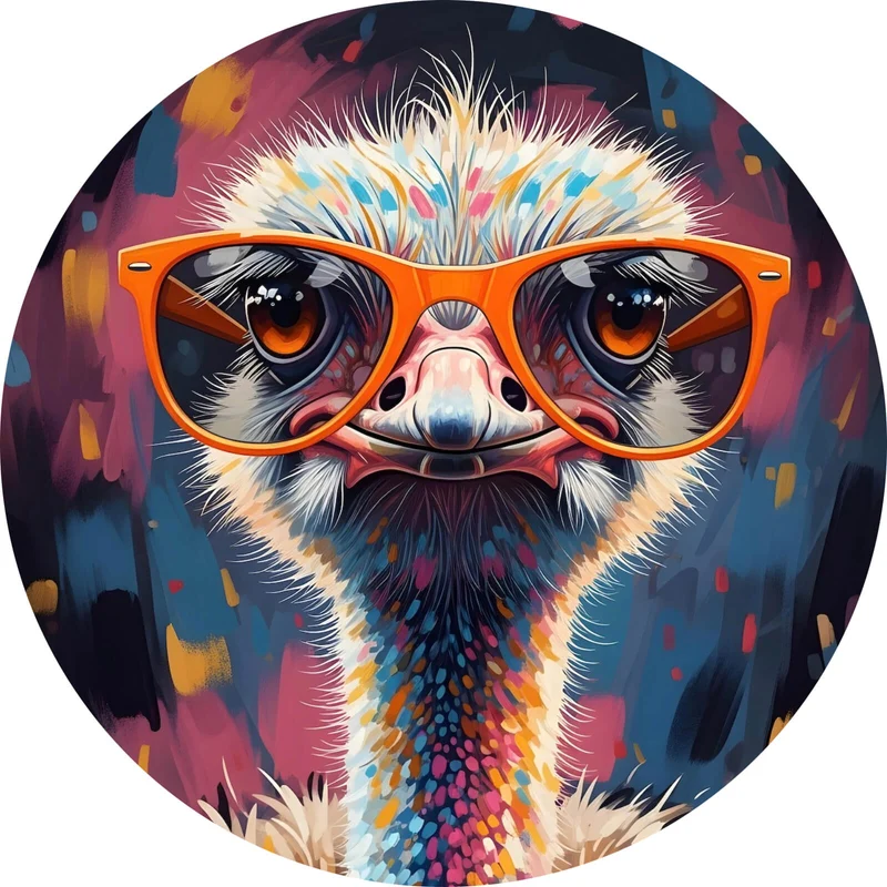 Aluminiumbild gebürstet Stylischer Strauß mit Sonnenbrille Kreis