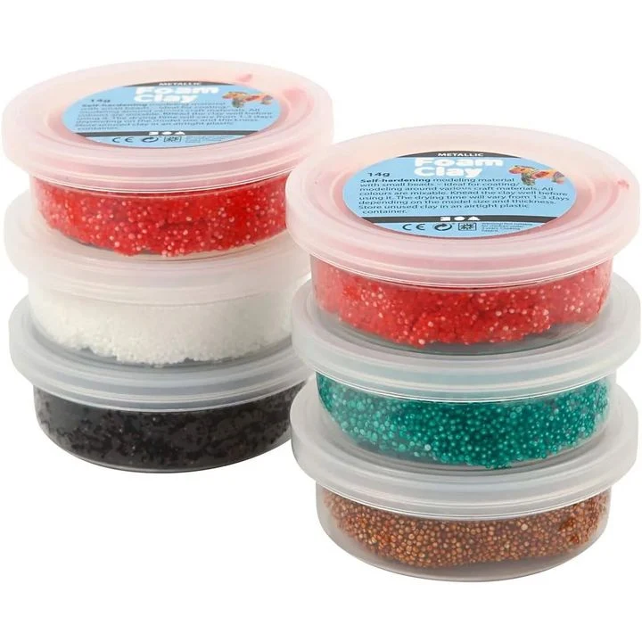 Foam Clay Christmas Modeling Clay, Set of 6 x 14 g