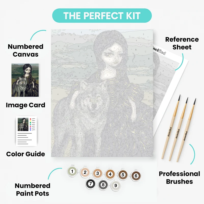 Loup Garoupastorale - Paint by Numbers Kit
