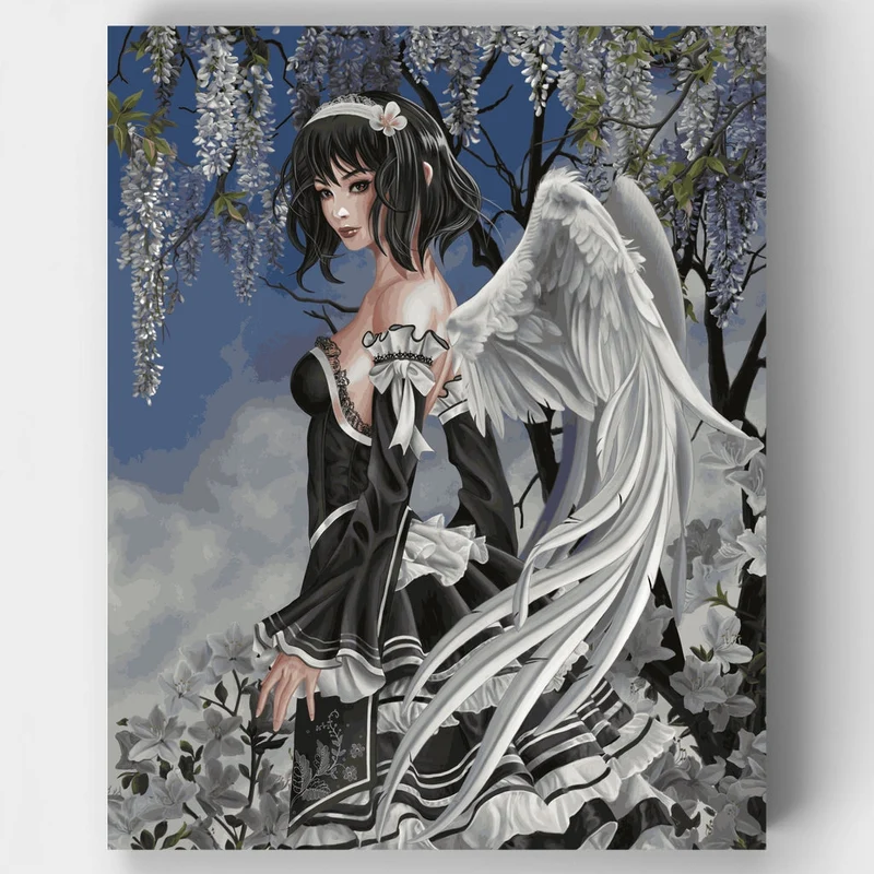 Angel And Flowers Layers - Paint by Numbers Kit
